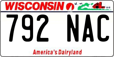 WI license plate 792NAC