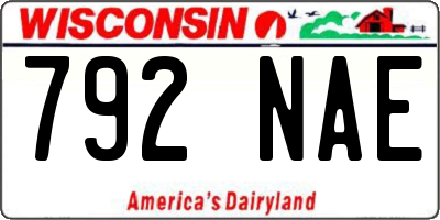 WI license plate 792NAE