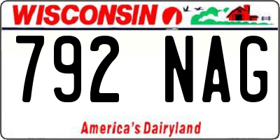 WI license plate 792NAG