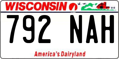 WI license plate 792NAH