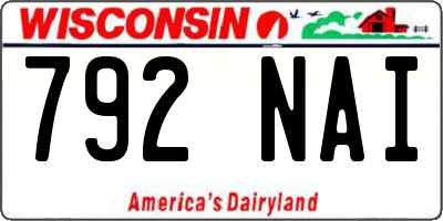 WI license plate 792NAI