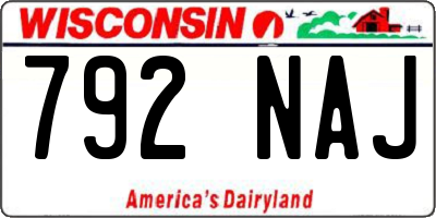 WI license plate 792NAJ