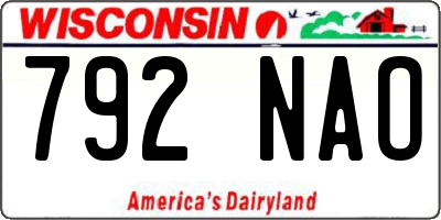 WI license plate 792NAO