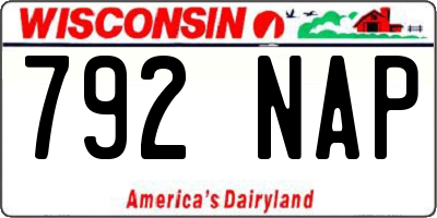 WI license plate 792NAP