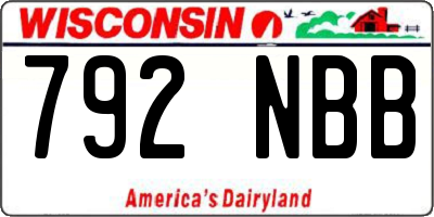 WI license plate 792NBB
