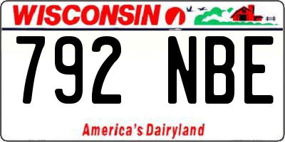 WI license plate 792NBE