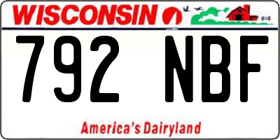 WI license plate 792NBF