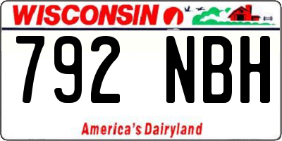 WI license plate 792NBH
