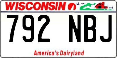 WI license plate 792NBJ