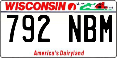 WI license plate 792NBM
