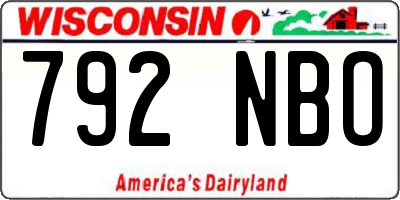 WI license plate 792NBO