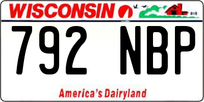 WI license plate 792NBP