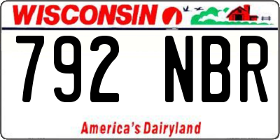 WI license plate 792NBR