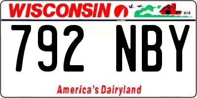 WI license plate 792NBY