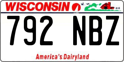 WI license plate 792NBZ