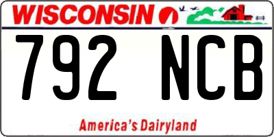 WI license plate 792NCB