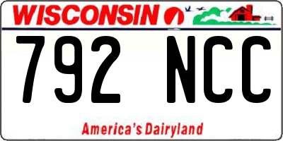 WI license plate 792NCC