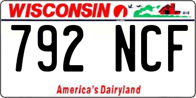 WI license plate 792NCF