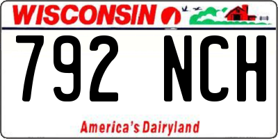 WI license plate 792NCH