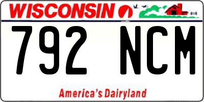 WI license plate 792NCM