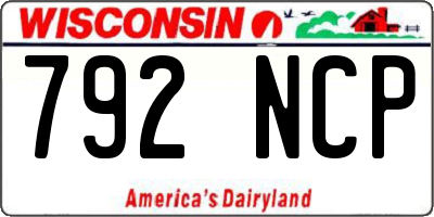 WI license plate 792NCP
