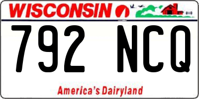 WI license plate 792NCQ