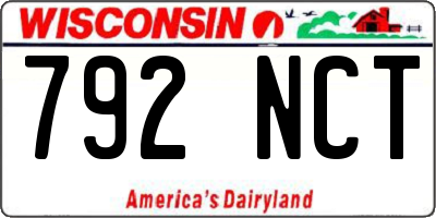 WI license plate 792NCT