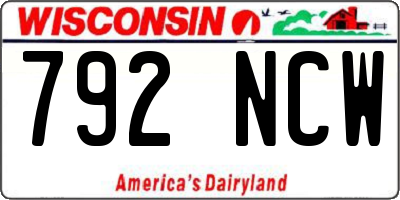 WI license plate 792NCW