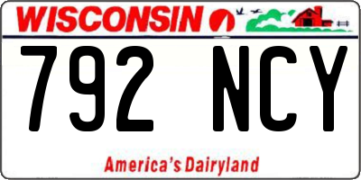 WI license plate 792NCY