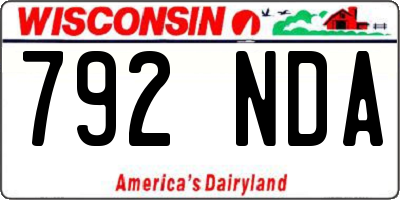 WI license plate 792NDA