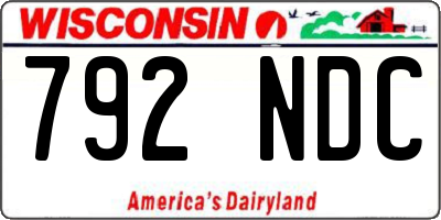 WI license plate 792NDC