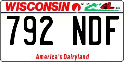 WI license plate 792NDF