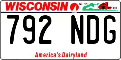 WI license plate 792NDG