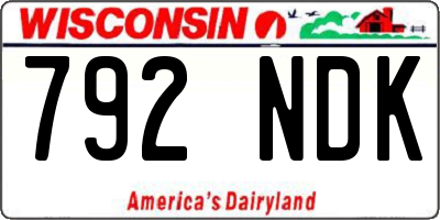 WI license plate 792NDK
