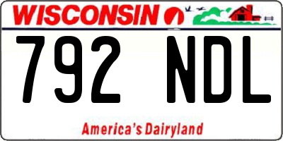 WI license plate 792NDL
