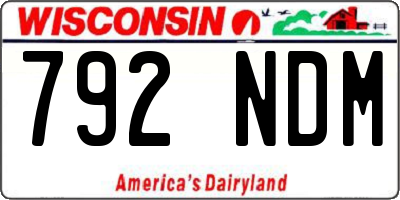 WI license plate 792NDM