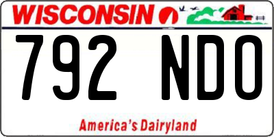 WI license plate 792NDO