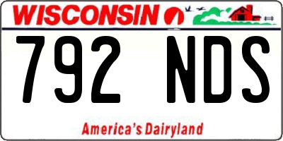 WI license plate 792NDS