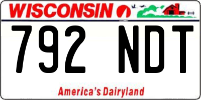 WI license plate 792NDT