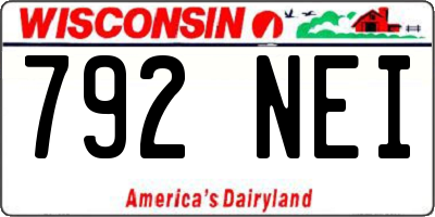 WI license plate 792NEI