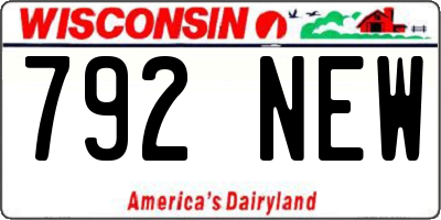 WI license plate 792NEW