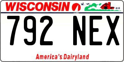 WI license plate 792NEX