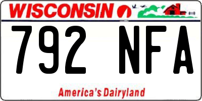 WI license plate 792NFA