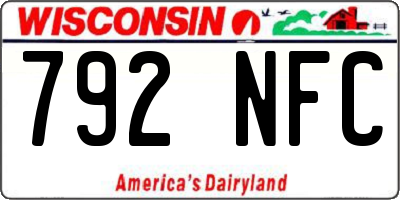WI license plate 792NFC