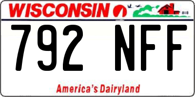 WI license plate 792NFF