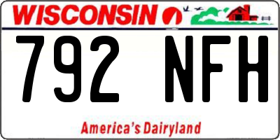 WI license plate 792NFH