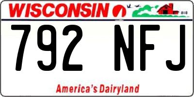 WI license plate 792NFJ