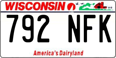 WI license plate 792NFK