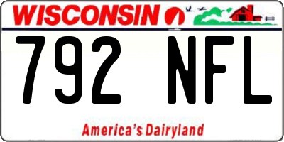 WI license plate 792NFL
