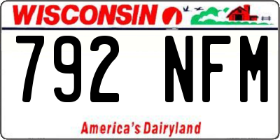 WI license plate 792NFM